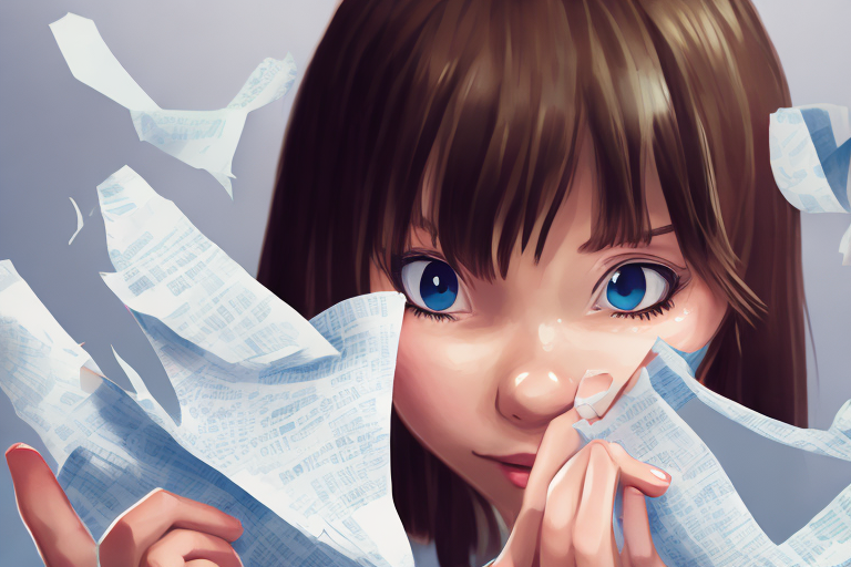 Illustration of girl ripping paper, just like changing writing editor in WordPress